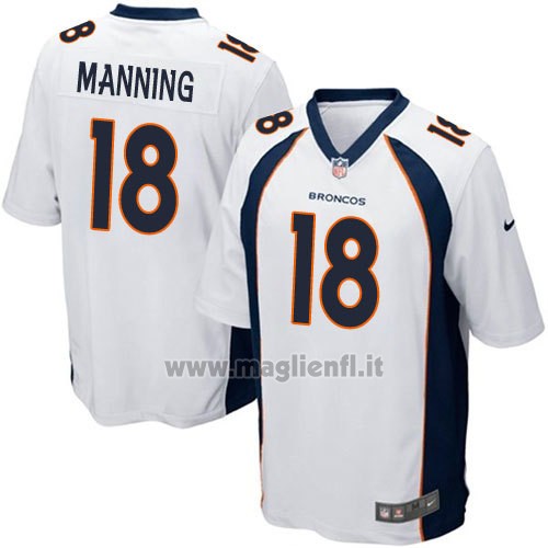 Maglia NFL Game Denver Broncos Manning Bianco